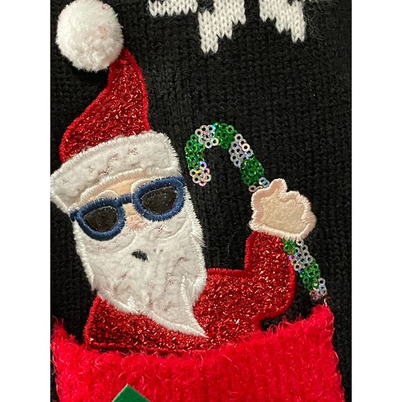 Holiday Time Santa Ugly Christmas Sweater Vest Women’s Medium 8-10 - Picture 6 of 12